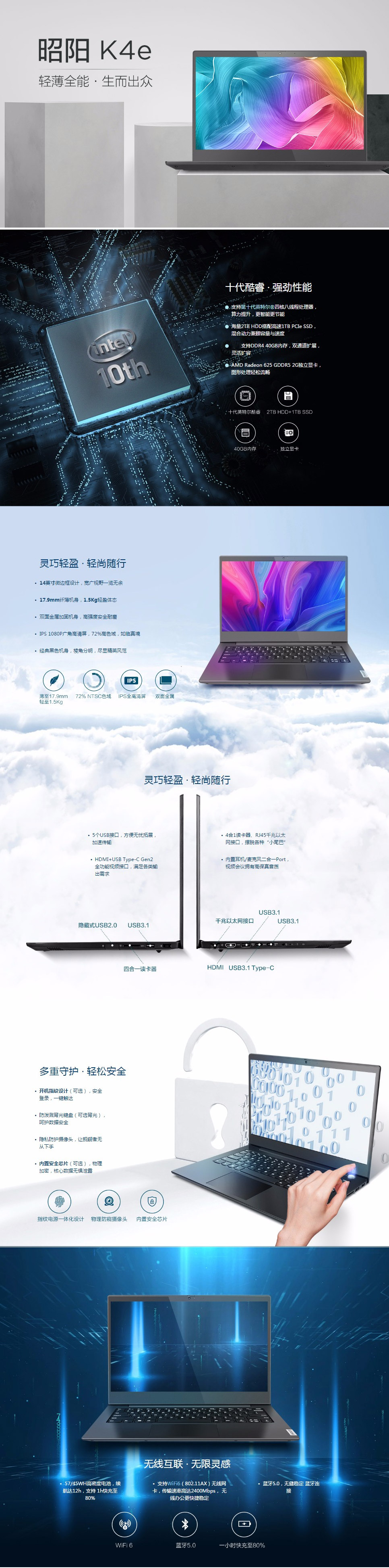  聯(lián)想/Lenovo 昭陽K4e-IML 14英寸筆記本電腦（i5-10210U/16G/512G SSD/2G獨(dú)顯）(圖9)